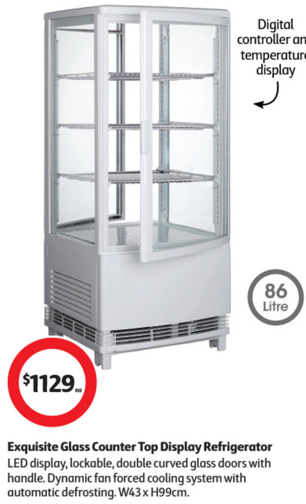 Exquisite Glass Counter Top Display Refrigerator offer at Coles