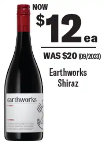 Coles Earthworks Shiraz offer