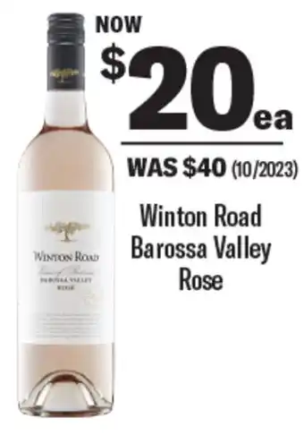 Coles Winton Road Barossa Valley Rose offer