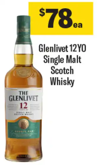 Coles Glenlivet 12YO Single Malt Scotch Whisky offer