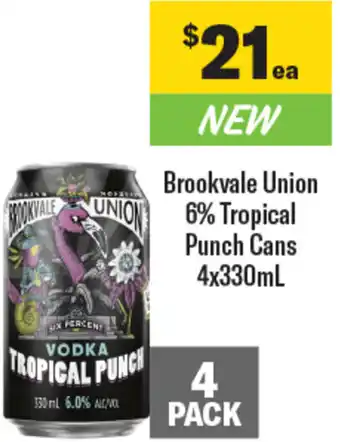 Brookvale Union 6% Tropical Punch Cans 4x330mL