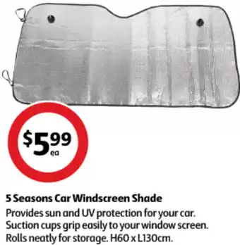 Coles 5 Seasons Car Windscreen Shade offer