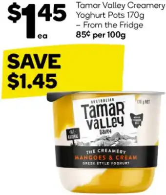 Woolworths Tamar Valley Creamery Yoghurt Pots 170g offer