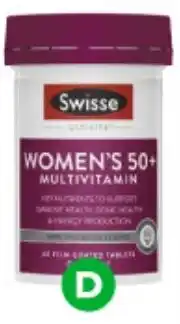 Woolworths Swisse Ultivite Women's 50+ Multivitamin Tablets Pk 60 offer