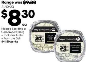 Woolworths Maggie Beer Brie or Camembert 200g offer