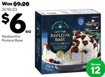 Woolworths Woolworths Pavlova Base offer