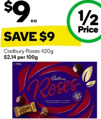 Woolworths Cadbury Roses 420g offer