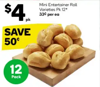 Woolworths Mini Entertainer Roll Varieties Pk 12 offer