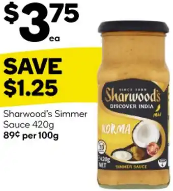 Woolworths Sharwood's Simmer Sauce 420g offer