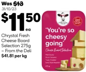 Woolworths Chrystal Fresh Cheese Board Selection 275g offer