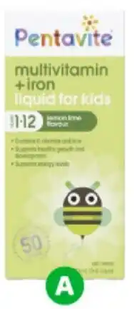 Pentavite Multivitamin + Iron Kids Liquid 200ml