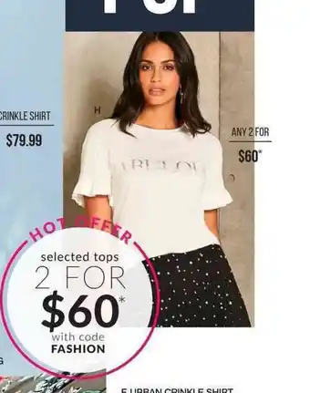 EziBuy Urban Frill Detail Sleeve Print Tee Shirt Style 21UA 259705 Any 2 offer