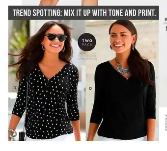 EziBuy Urban V Neck Top Two Pack Style 21UA 252157 offer