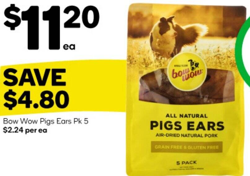Bow Wow Pigs Ears offer at Woolworths
