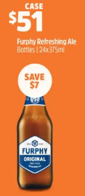 Woolworths Furphy Refreshing Ale Bottles 24x375ml offer