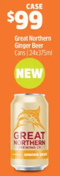 Woolworths Great Northern Ginger Beer Cans 24x375ml offer