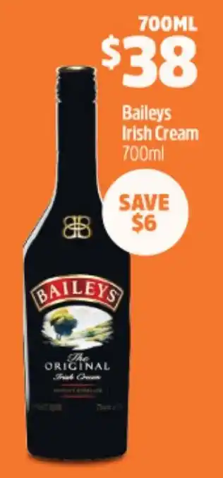 Woolworths Baileys Irish Cream 700ml offer