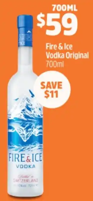 Woolworths Fire & Ice Vodka Original 700ml offer