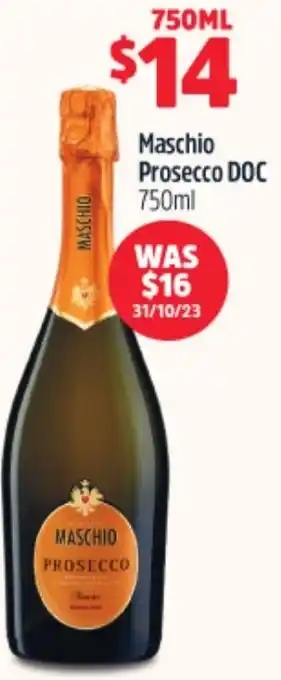 Woolworths Maschio Prosecco DOC 750ml offer