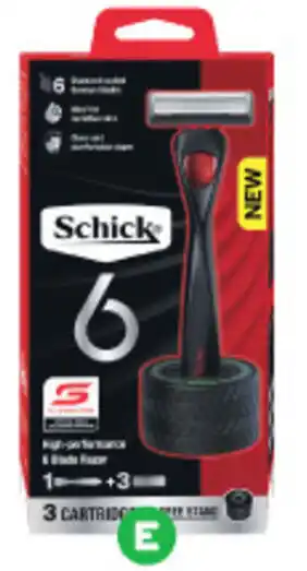 Woolworths Schick 6 Razor System with 2 Replacement Cartridges offer