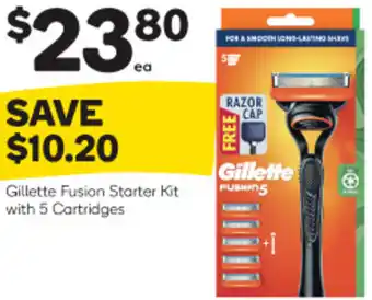 Gillette Fusion Starter Kit with 5 Cartridges