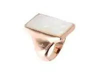 Bevilles Jewellery Bronzallure Rectangular Stone Adjustable Ring - IT 18-20 / FR 58-60 / Rose Quartz offer