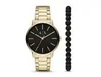 Bevilles Jewellery Armani Exchange Cayde Men's Gold Watch Gift Set AX7119 offer