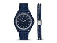Bevilles Jewellery Armani Exchange Drexler Men's Blue Watch Gift Set AX7118 offer
