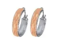 Bevilles Jewellery Rose & White Stainless Steel Hoop Earrings offer