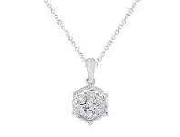 Bevilles Jewellery Mirage Diamond Set Mirace Bezel Set Necklace in Sterling Silver offer