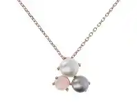 Bevilles Jewellery Bronzallure Pearl Small Cluster Necklace - 47 cm / Grey Pearl offer