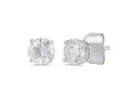 Bevilles Jewellery Tia 1/2ct Diamond Stud Earrings in 9ct White Gold offer