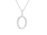 Bevilles Jewellery Sterling Silver Diamond Set Initial Necklace - Most Initials Available - O offer
