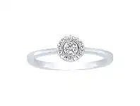 Bevilles Jewellery Sterling Silver Cubic Zirconia Pave Centre Halo Ring - O offer