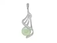 Bevilles Jewellery Pearl & Diamond Set Necklace in Sterling Silver offer