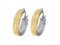 Bevilles Jewellery Yellow & White Stainless Steel Hoop Earrings offer