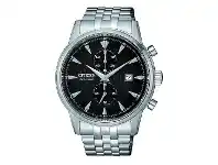 Bevilles Jewellery Citizen Eco Drive Chronograph Silver and Black Men's Watch CA7001-87E offer