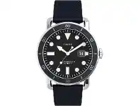 Bevilles Jewellery Timex Men's Military Stainless Steel Case Black Dial With Blue Leather Strap offer