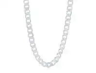 Bevilles Jewellery Sterling Silver Large Curb Chain Necklace 60cm offer