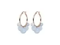 Bevilles Jewellery Bronzallure Natural Stone Beaded Hoop Earrings - Milky Aquamarine offer