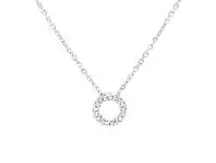 Bevilles Jewellery Open Circle 42cm Necklace with Cubic Zirconia in Sterling Silver offer
