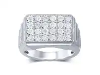 Bevilles Jewellery Tablet Men's Ring with 0.15ct of Diamonds in Sterling Silver - V offer