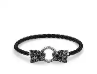 Bevilles Jewellery Thomas Sabo Leather Strap Black Cat - L19 offer