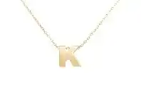 Bevilles Jewellery 9ct Yellow Gold Silver Infused Initial Pendant Necklace - K offer
