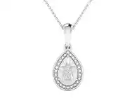 Bevilles Jewellery Diamond Set Surround Necklace in Sterling Silver offer