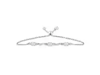 Bevilles Jewellery Mirage Diamond Set Oval Created Opal Swirl Link Bolo Bracelet in Sterling Silver offer
