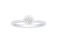 Bevilles Jewellery Sterling Silver Cubic Zirconia Cluster Flower Ring - M offer