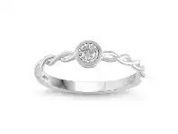 Bevilles Jewellery Brilliant Illusion Diamond Stackable Ring in Sterling Silver - N offer