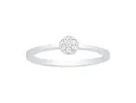 Bevilles Jewellery Sterling Silver Cubic Zirconia Round Pave Ring - Q offer
