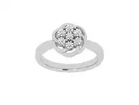 Bevilles Jewellery Mirage Flower Wave Ring with 0.10ct of Diamonds in Sterling Silver - N offer
